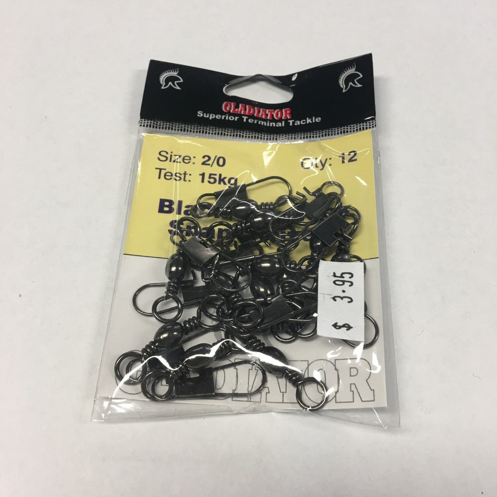 GLADIATOR BLACK INTERLOCK SNAP SWIVELS